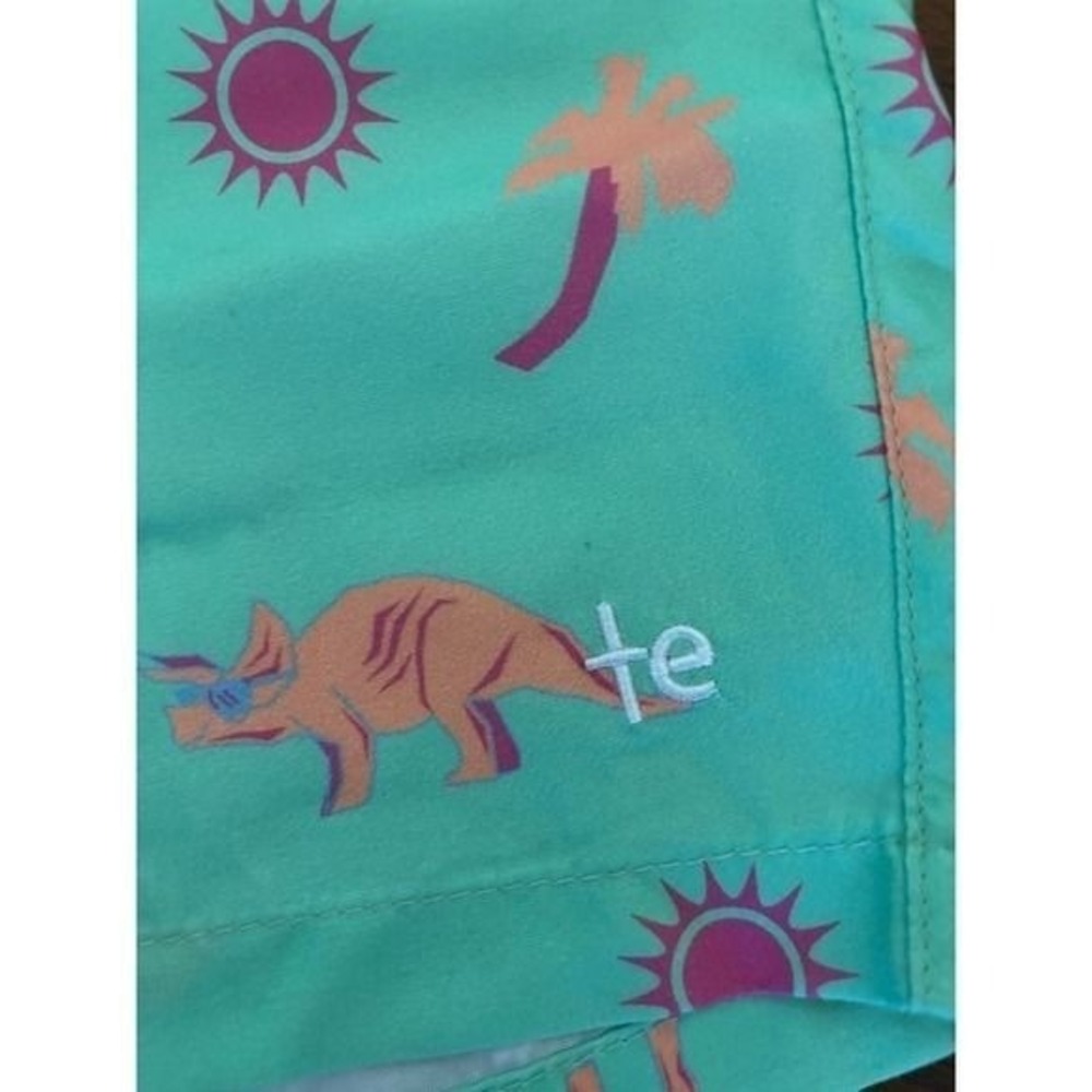 Tipsy Elves Mens Dino Desert Swim Trunks Mint Green Dinosaur‎ Print Size L NEW - Picture 5 of 7